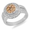 Thumbnail Image 1 of 1 CT. T.W. Champagne and White Diamond Love Ring in 14K White Gold