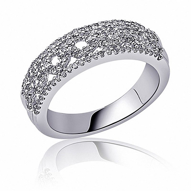 Main Image 1 of 1/2 C.T. T.W. Diamond Fashion Band in 10K White Gold