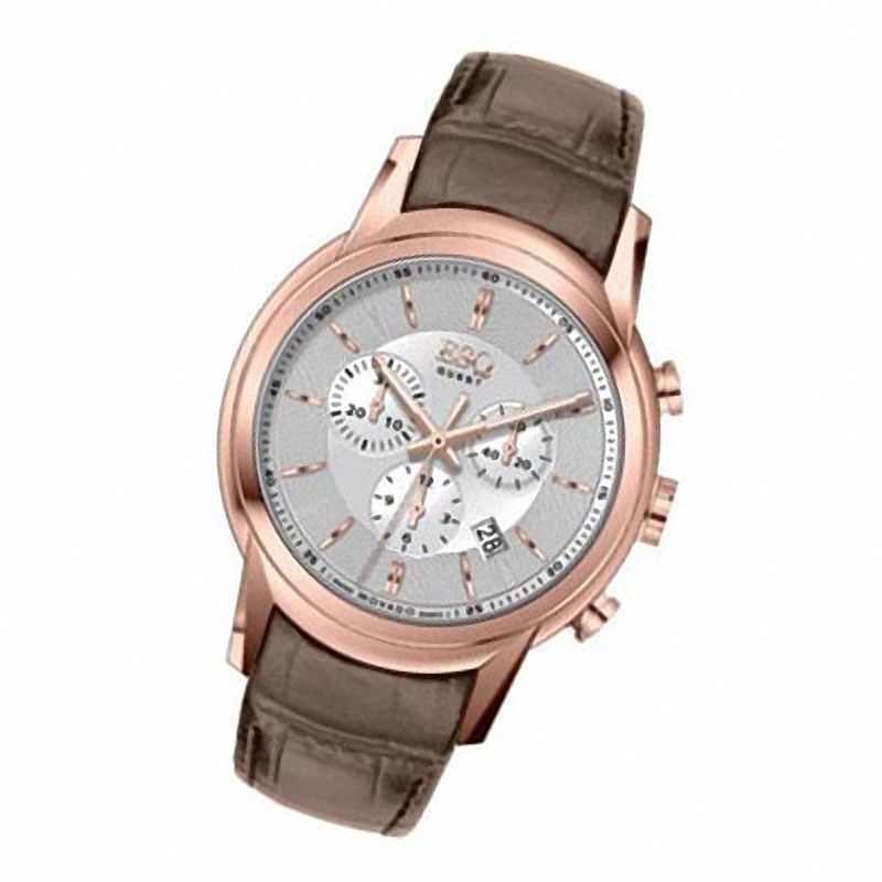 Men's ESQ Movado Quest Chronograph Rose-ToneStrap  Watch with Silver-Tone Dial (Model: 07301401)