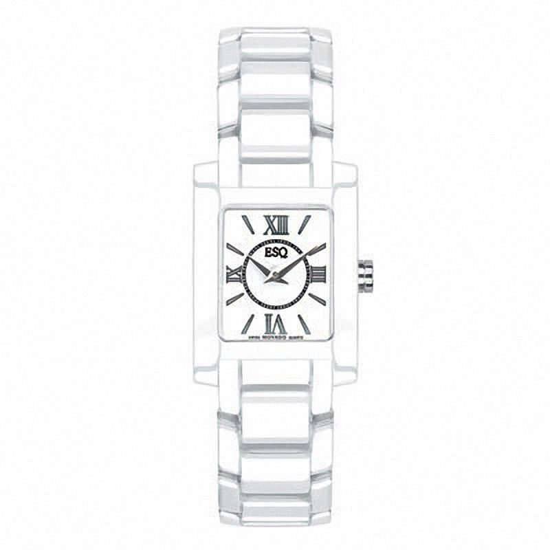 Main Image 1 of Ladies' ESQ Movado Venture White Ceramic Watch with Tonneau White Dial (Model: 07101385)