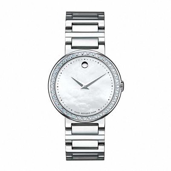 Ladies' Movado Concerto Diamond Accent Watch with Mother-of-Pearl Dial (Model: 0606421)