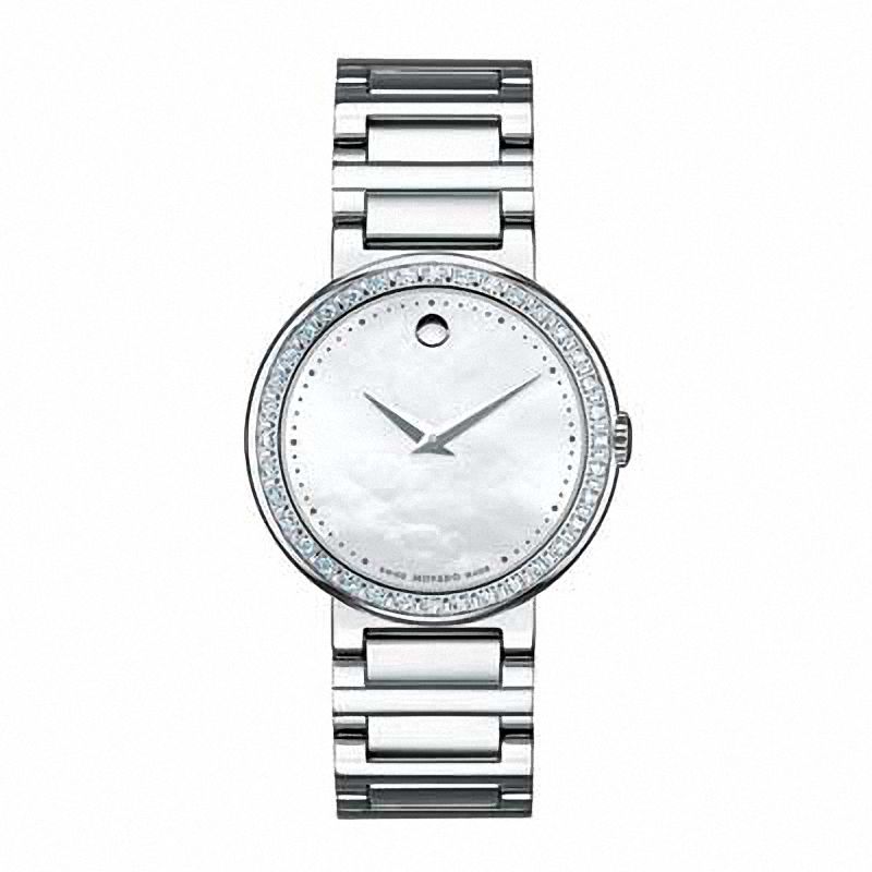 Ladies' Movado Concerto Diamond Accent Watch with Mother-of-Pearl Dial (Model: 0606421)