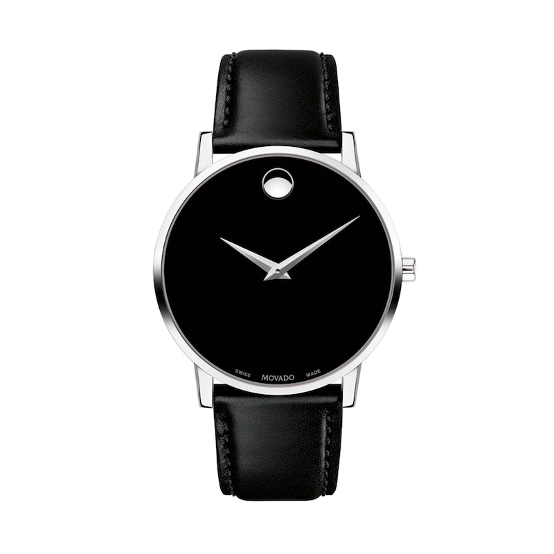 Men's Movado Museum® Classic Strap Watch with Black Dial (Model: 0607269)