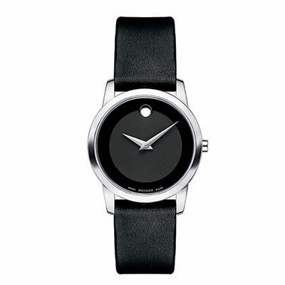 movado museum classic leather strap