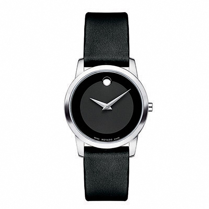 Ladies' Movado Museum Classic Strap Watch with Black Dial (Model: 0606503)