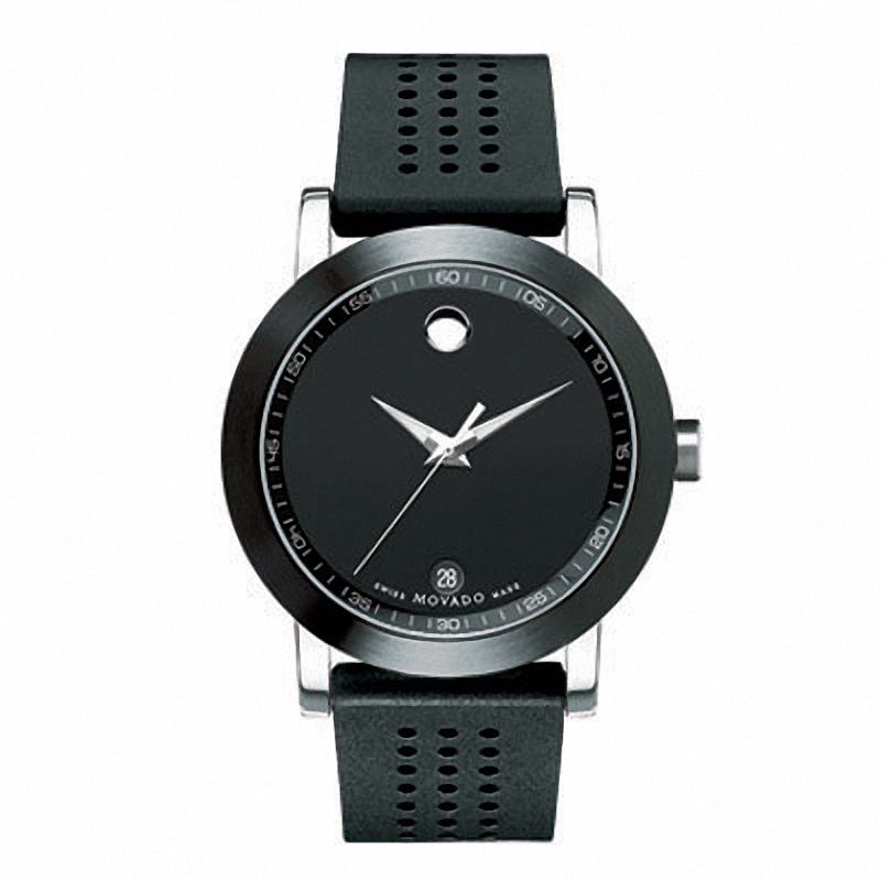 Men s Movado Museum Watch with Black Dial Model 0606507 Zales