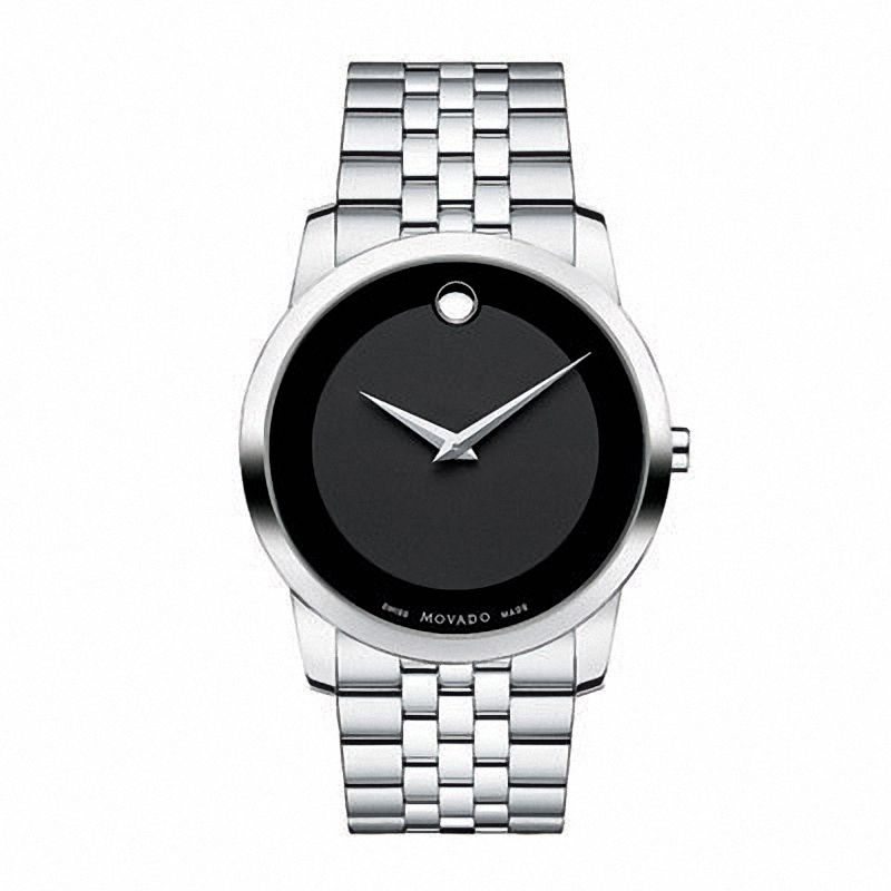 Men's Movado Museum Classic Watch with Black Dial (Model: 0606504)