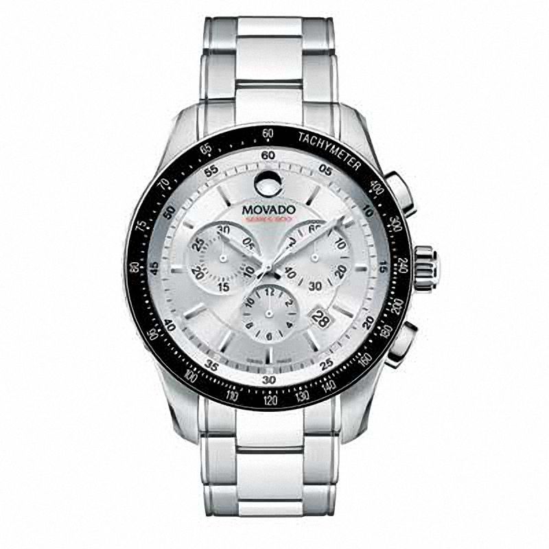 Men's Movado Series 800 Chronograph Watch with Silver Dial (Model: 2600095)