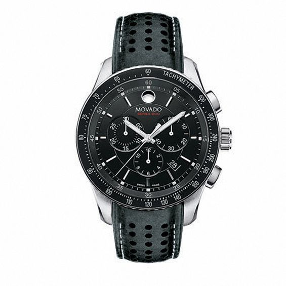 Men's Movado Series 800 Chronograph Watch with Black Dial (Model