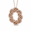 Thumbnail Image 1 of 1/2 CT. T.W. Champagne and White Diamond Circle Twist Pendant in 10K Rose Gold