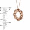 Thumbnail Image 2 of 1/2 CT. T.W. Champagne and White Diamond Circle Twist Pendant in 10K Rose Gold
