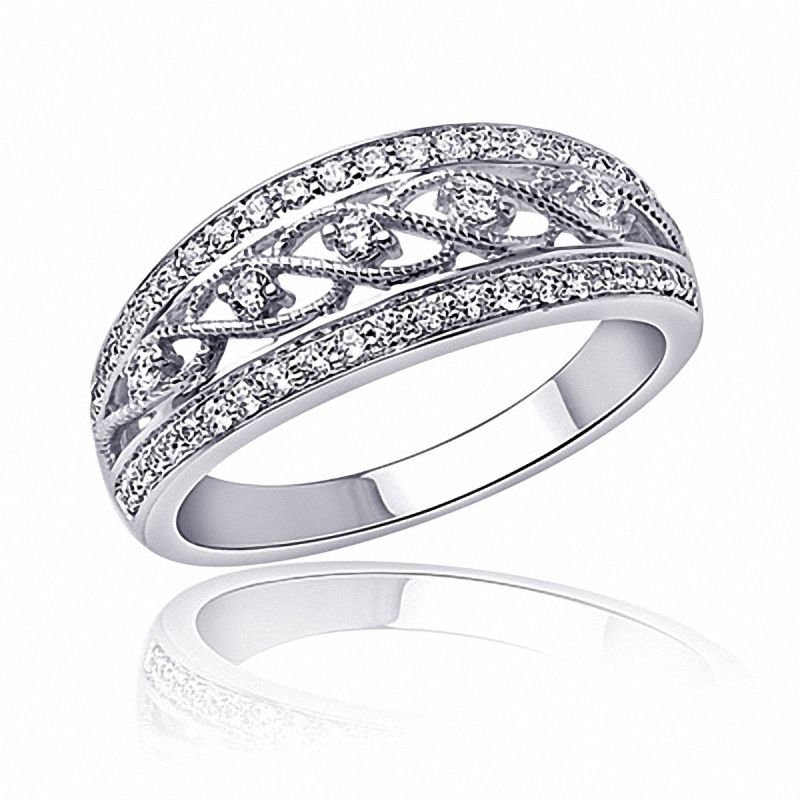 Main Image 1 of 1/3 C.T. T.W. Diamond Fashion Band in 10K White Gold