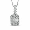 Thumbnail Image 0 of 3/8 CT. T.W. Round and Baguette Diamond Pendant in 14K White Gold