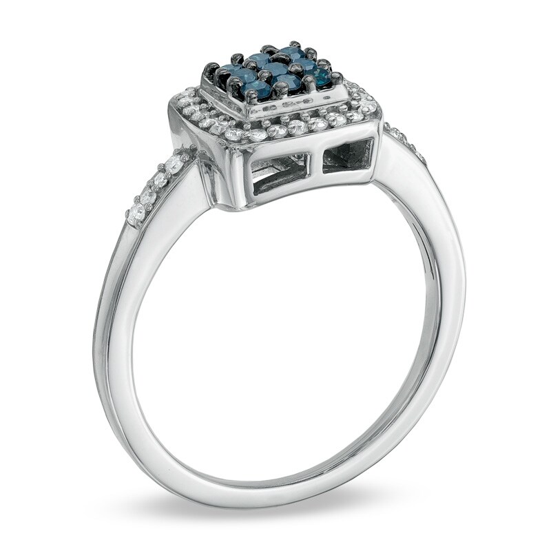 Zales blue and white diamond ring Clearance