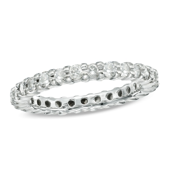 1 CT. T.w. Diamond Prong Eternity Wedding Band 14K White Gold