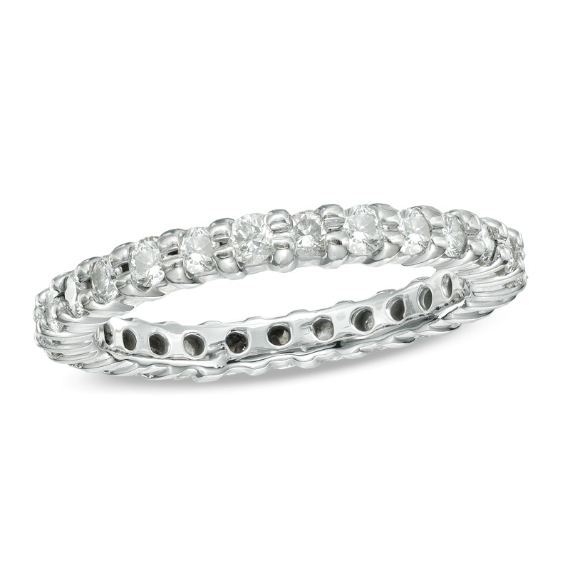Main Image 1 of 1 CT. T.W. Diamond Prong Eternity Wedding Band in 14K White Gold