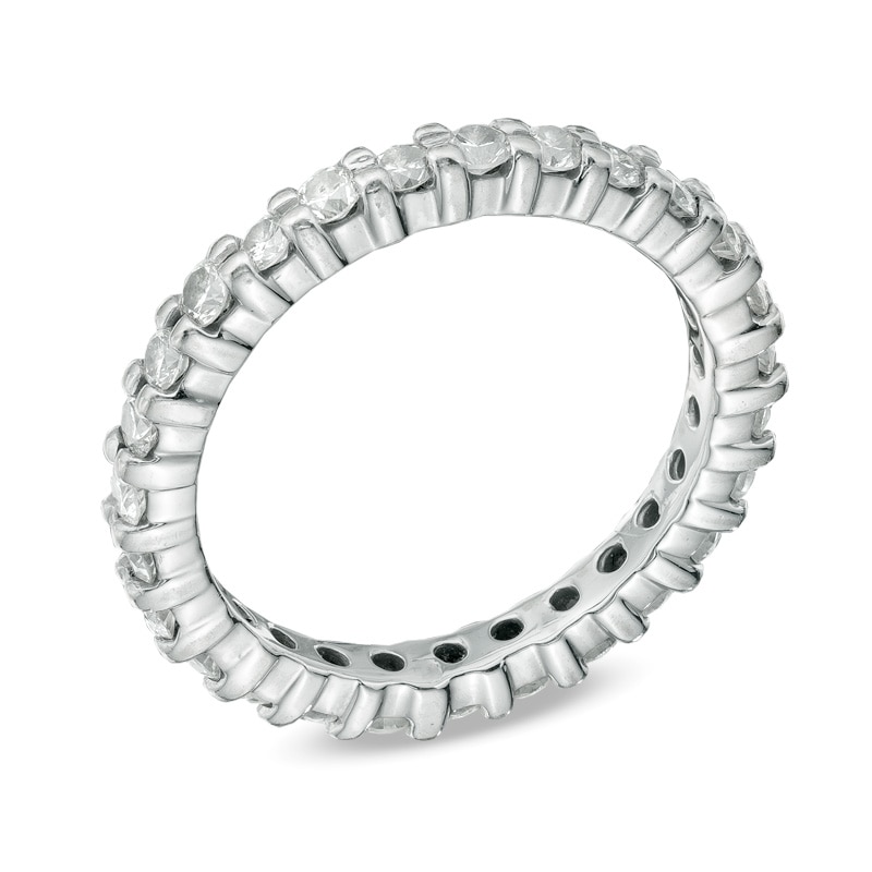 Main Image 2 of 1 CT. T.W. Diamond Prong Eternity Wedding Band in 14K White Gold
