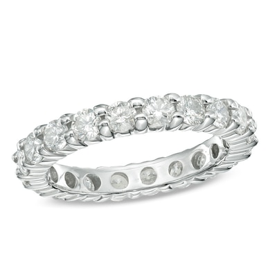 14K White Gold Round Diamond Ladies Eternity Wedding Anniversary Stackable Ring Band Premium Collection 2 Carat ctw