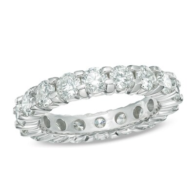 3ct Emerald Diamond Eternity Anniversary Wedding Ring Band 14ct White Gold Over