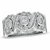 Thumbnail Image 1 of 1 CT. T.W. Round and Baguette Diamond X+O Ring in 14K White Gold