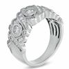Thumbnail Image 2 of 1 CT. T.W. Round and Baguette Diamond X+O Ring in 14K White Gold