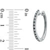 Thumbnail Image 2 of 1/7 CT. T.W. Enhanced Black and White Diamond Hoop Earrings in Sterling Silver