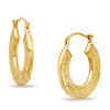 Thumbnail Image 0 of Etched Greek Key Hoop Earrings in 14K Gold
