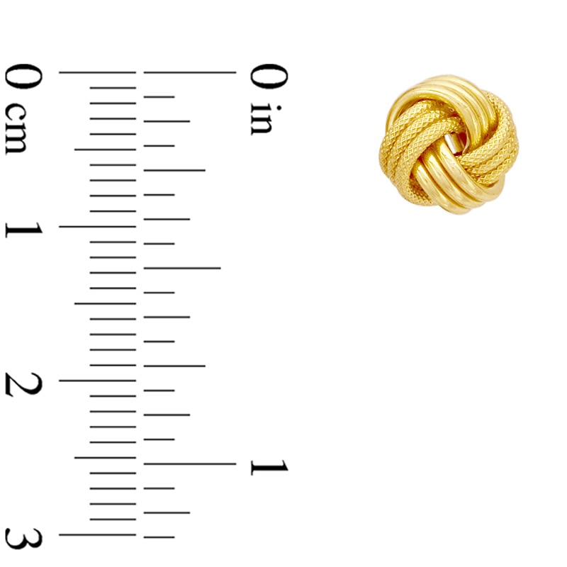 Main Image 2 of Polished and Satin Love Knot Stud Earrings in 14K Gold