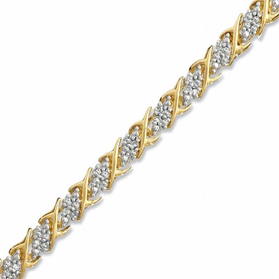 1/2 CT. T.w. Diamond Swirl Bracelet in 10K Gold - 7.25"