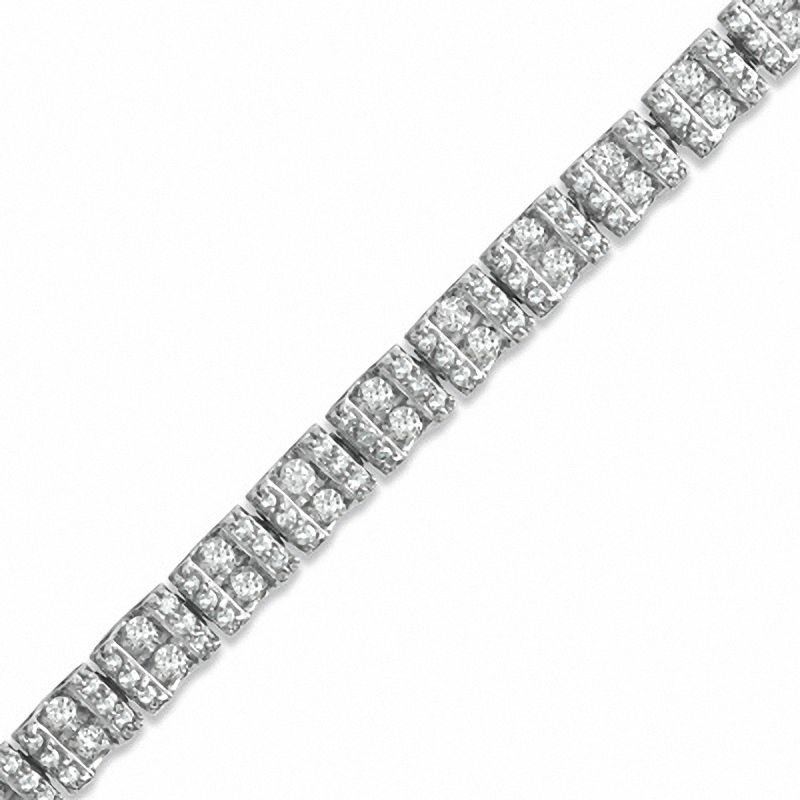 Main Image 1 of 2-1/2 CT. T.W. Diamond Bar Bracelet in 10K White Gold - 7.25"