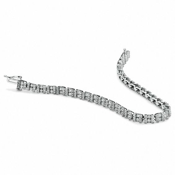2-1/2 CT. T.w. Diamond Bar Bracelet in 10K White Gold - 7.25"