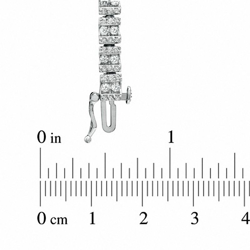 Main Image 3 of 2-1/2 CT. T.W. Diamond Bar Bracelet in 10K White Gold - 7.25"