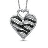 Thumbnail Image 1 of 1/4 CT. T.W. Enhanced Black and White Diamond Zebra Heart Pendant in Sterling Silver