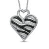 Thumbnail Image 0 of 1/4 CT. T.W. Enhanced Black and White Diamond Zebra Heart Pendant in Sterling Silver