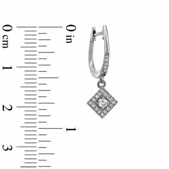 1/5 CT. T.w. Diamond Kite-Shaped Drop Earrings in 10K White Gold