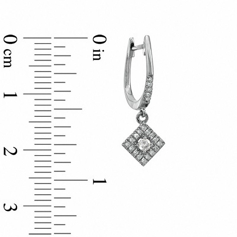 Main Image 2 of 1/5 CT. T.W. Diamond Kite-Shaped Drop Earrings in 10K White Gold