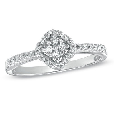 1/5 CT. T.W. Multi-Diamond Ring in 10K White Gold | Zales