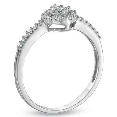 1/5 CT. T.W. Multi-Diamond Ring in 10K White Gold | Zales