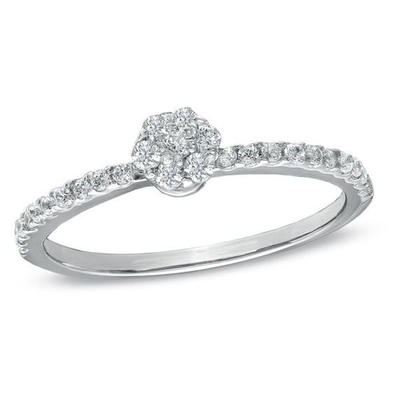 1/4 CT. T.w. Multi-Diamond Promise Ring in 10K White Gold