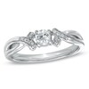 Thumbnail Image 1 of 1/5 CT. T.W. Diamond Ribbon Promise Ring in 10K White Gold