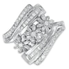 Thumbnail Image 1 of 1/2 CT. T.W. Composite Diamond Flower Ring in 10K White Gold