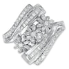 Thumbnail Image 0 of 1/2 CT. T.W. Composite Diamond Flower Ring in 10K White Gold