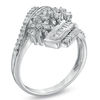 Thumbnail Image 1 of 1/2 CT. T.W. Composite Diamond Flower Ring in 10K White Gold