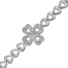 Thumbnail Image 0 of 1/20 CT. T.W. Diamond Clover Bracelet in Sterling Silver