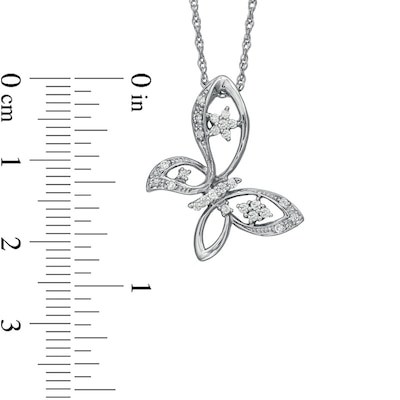 25 mm Sterling Silver Double Butterfly Pendant w/ Pave CZ Stones 1 inch tall 