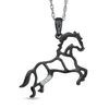 Thumbnail Image 1 of Diamond Accent Stallion Horse Pendant in Black Rhodium Sterling Silver