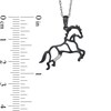 Thumbnail Image 2 of Diamond Accent Stallion Horse Pendant in Black Rhodium Sterling Silver