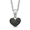Thumbnail Image 1 of 1/10 CT. T.W. Black Diamond Puffed Heart Pendant in Sterling Silver