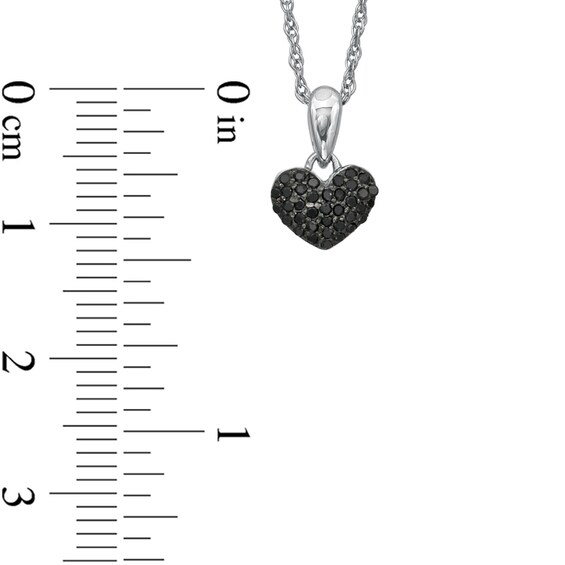 1/10 CT. T.w. Black Diamond Puffed Heart Pendant in Sterling Silver