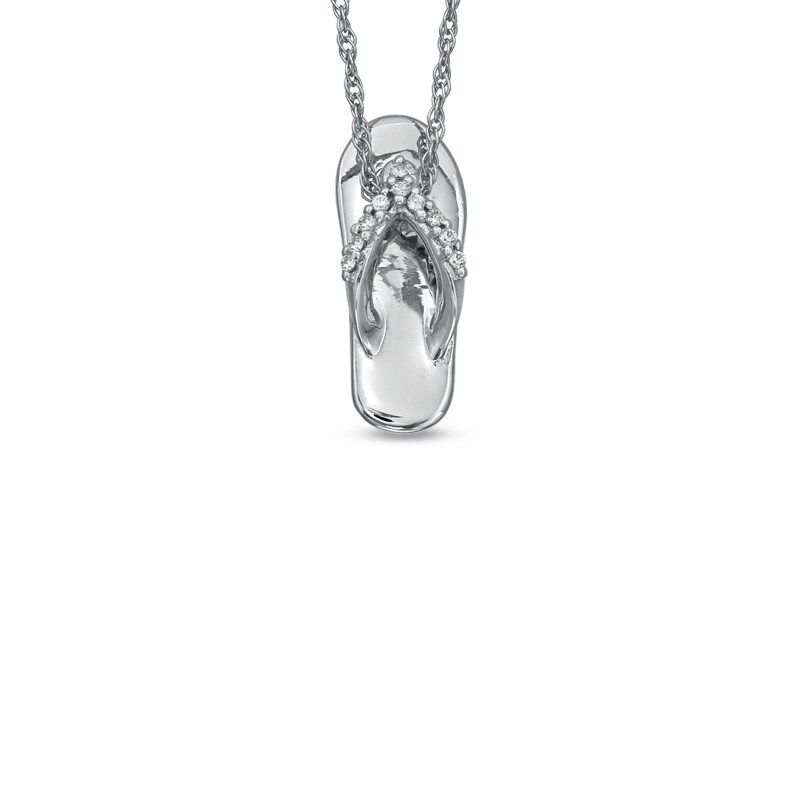 Diamond Accent Flip Flop Pendant in Sterling Silver $29.63